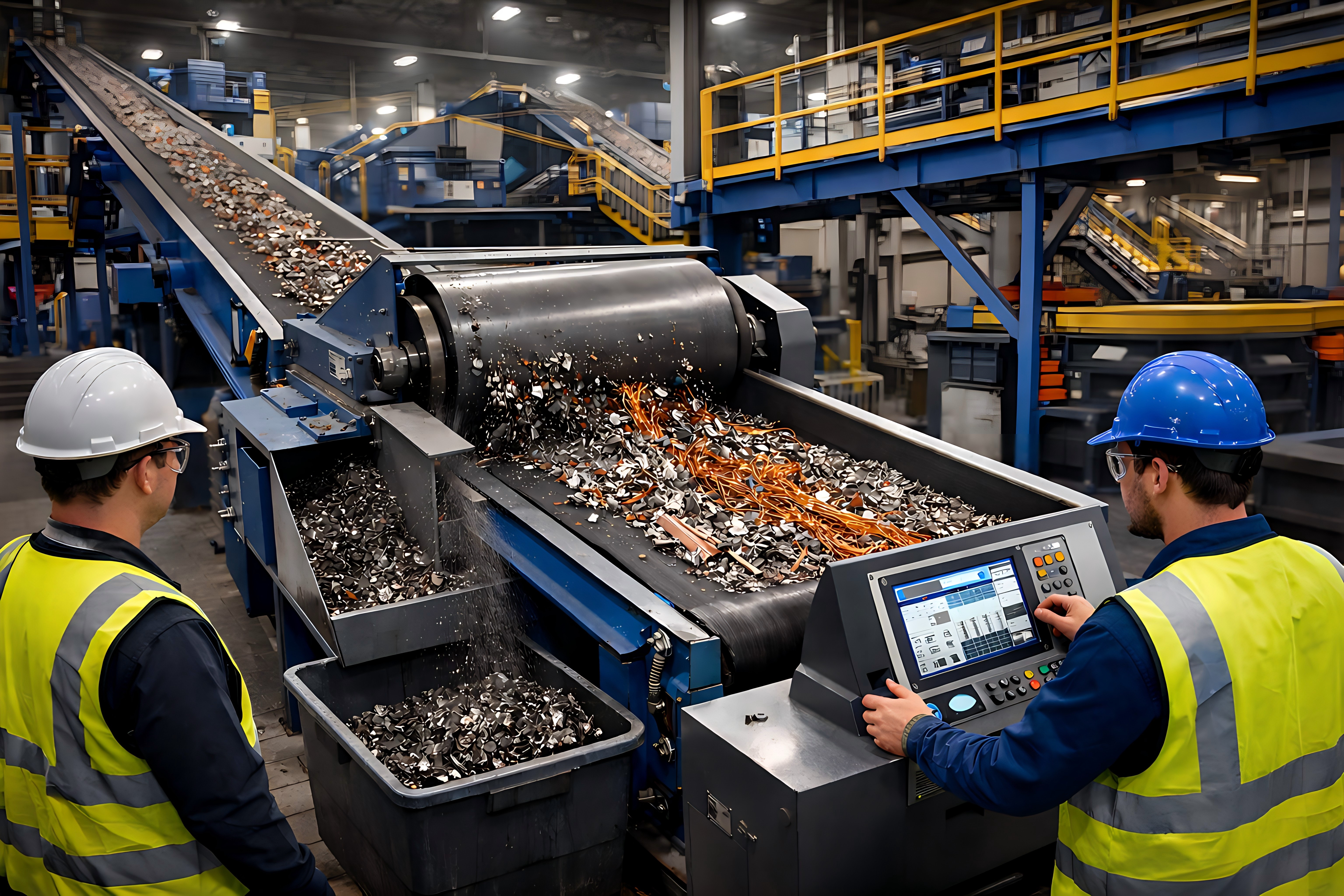 High Intensity Magnetic Separation Conveyor In Auto Recycling Plant