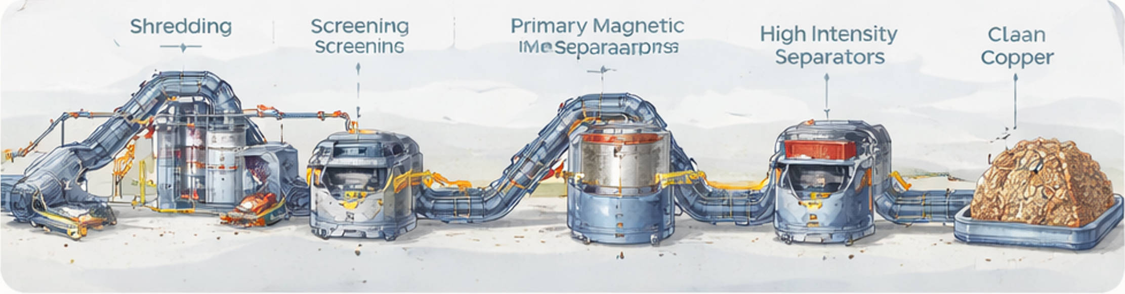 Copper Recycling Line With High Intensity Magnetic Separation