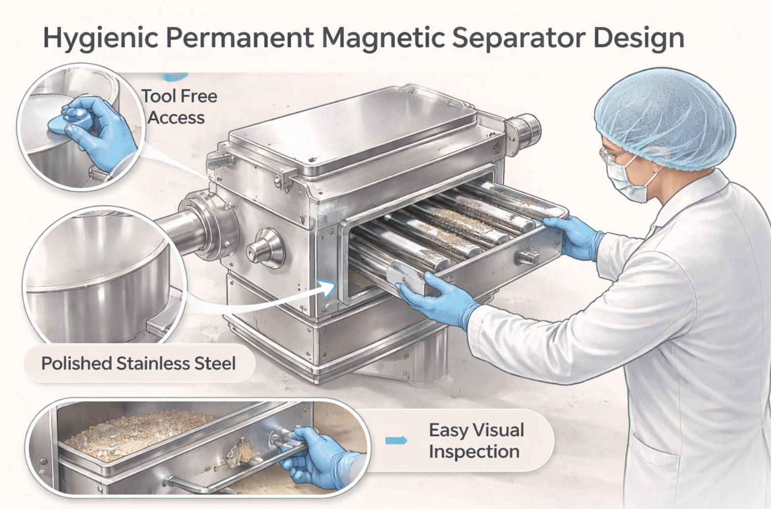 Hygienic Permanent Magnetic Separator Design
