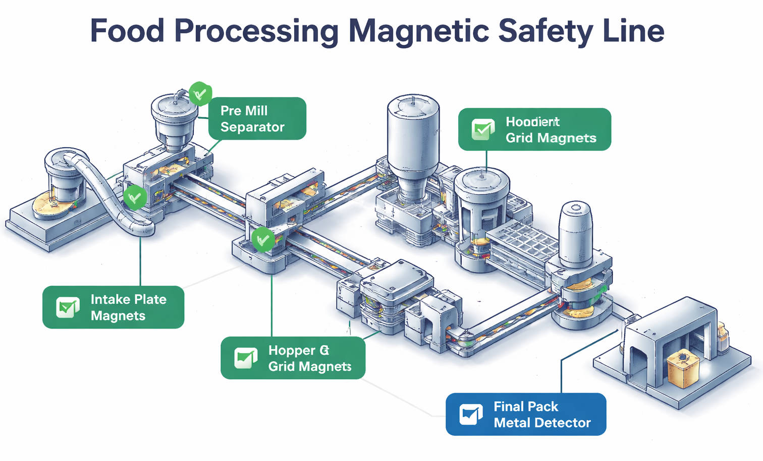 Food Processing Magnetic Safety Line Overview