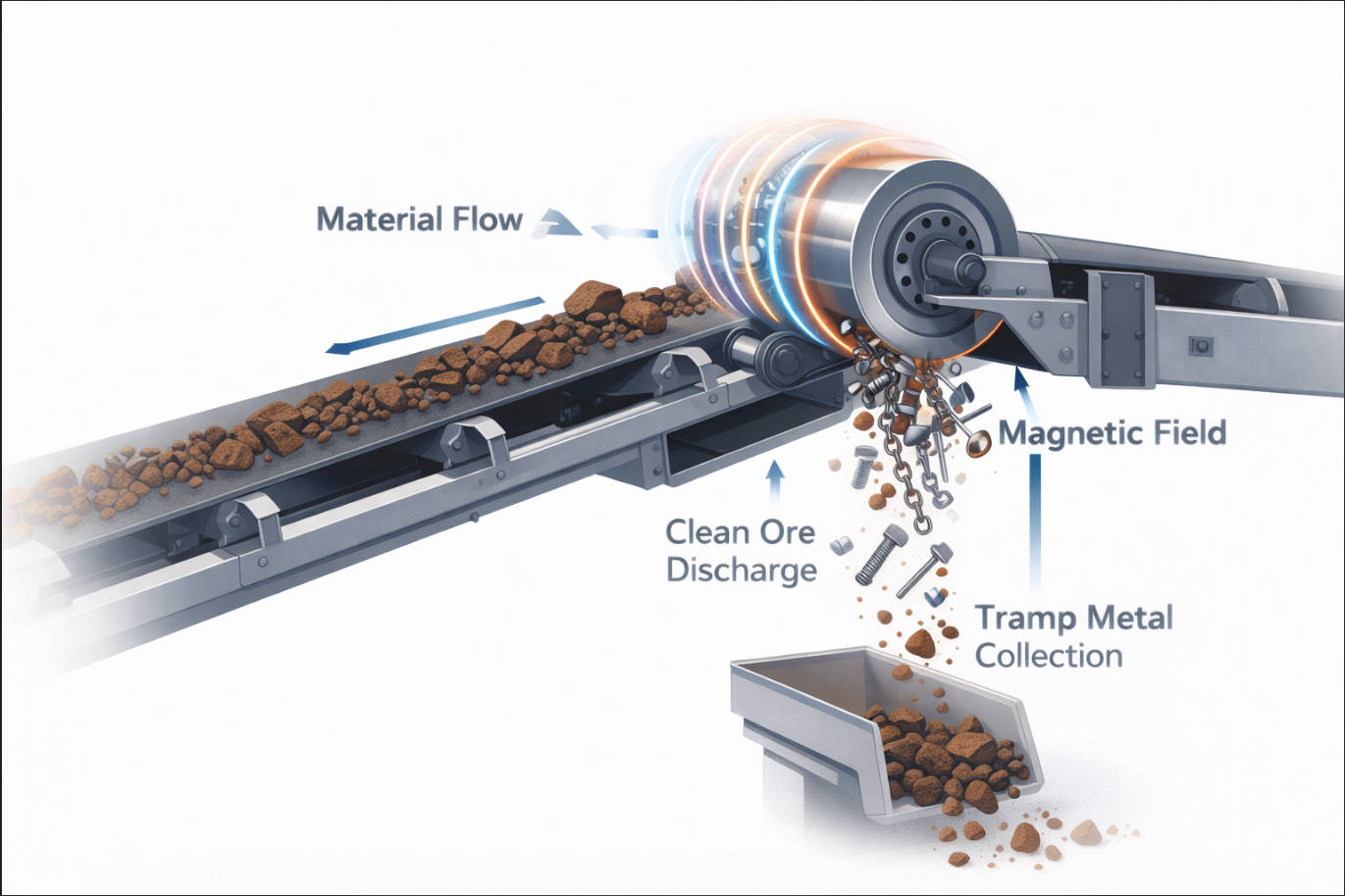 Conveyor Head Pulley Magnet Overview
