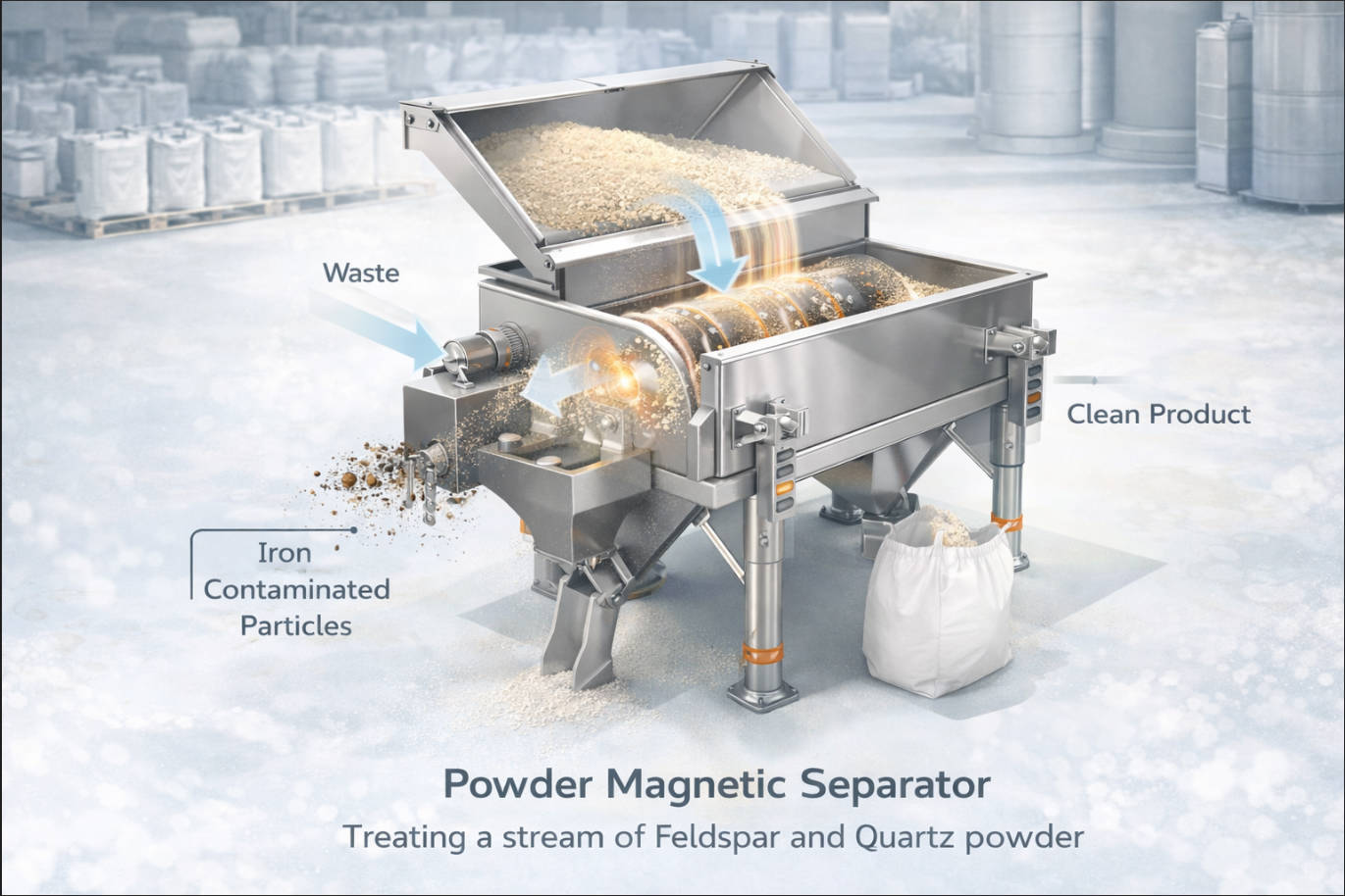 Powder Magnetic Separator For Feldspar And Quartz