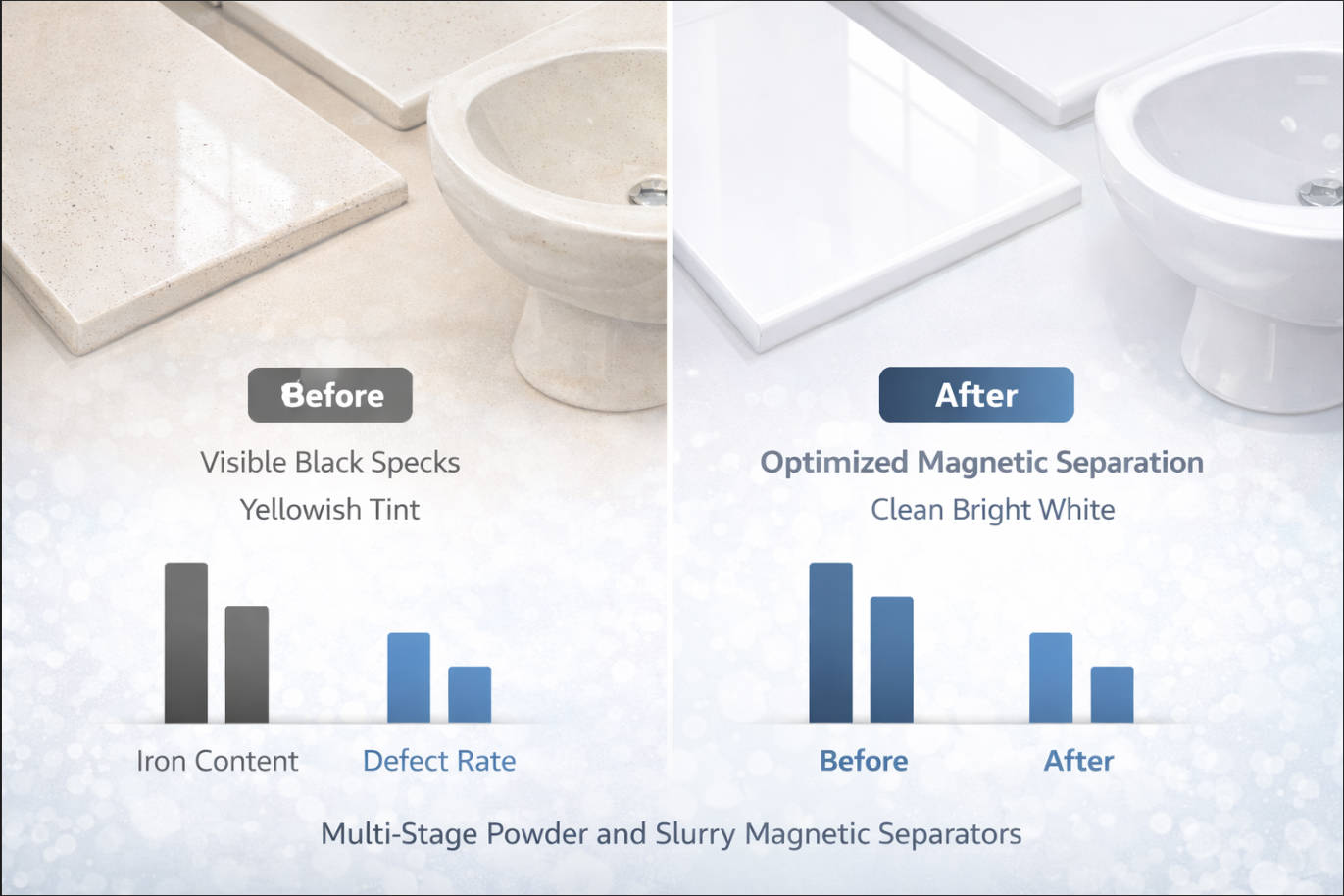 Ceramic Quality Improvement Before And After Magnetic Separation