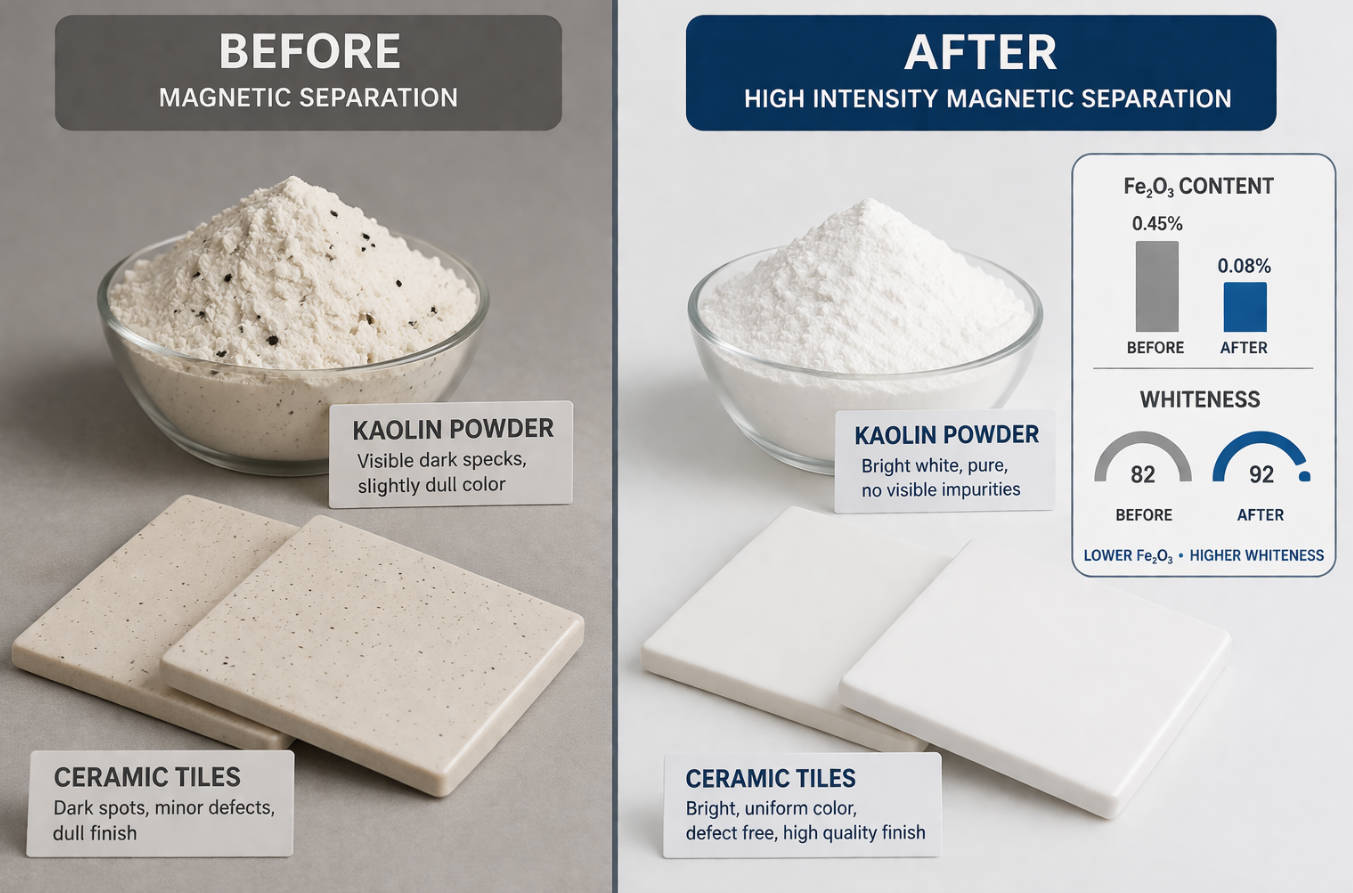 Ceramics And Kaolin Purification Before And After Magnetic Separation