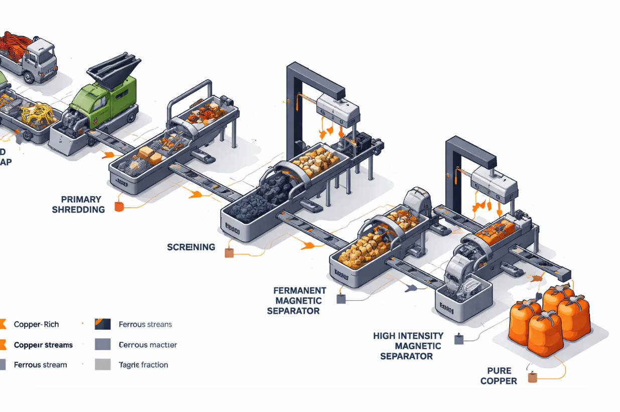 Copper Recycling Line With Magnetic Separation