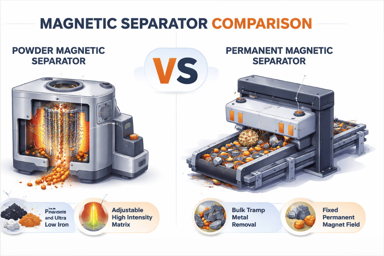 Powder Versus Permanent Magnetic Separator Comparison