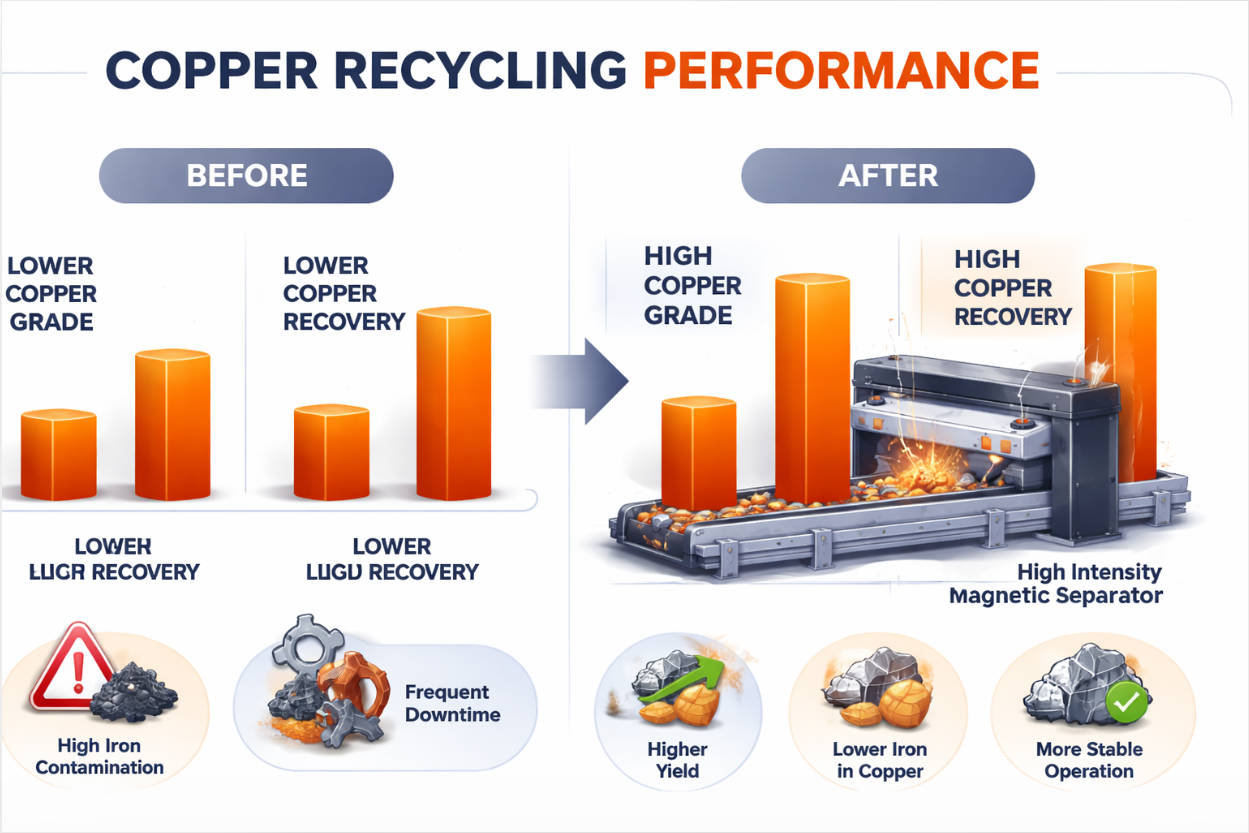 Copper Recovery Before And After High Intensity Separation