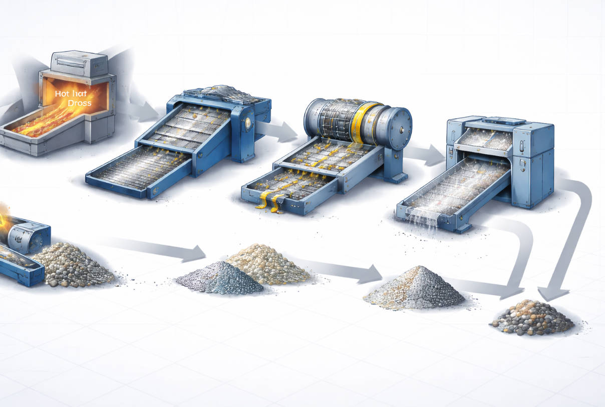 Aluminium Dross Recovery Process Flow
