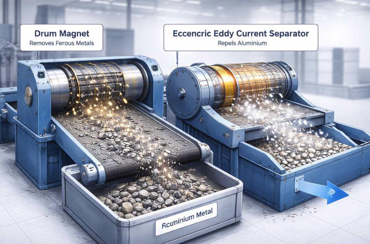 Eddy Current And Drum Magnet Separation Line
