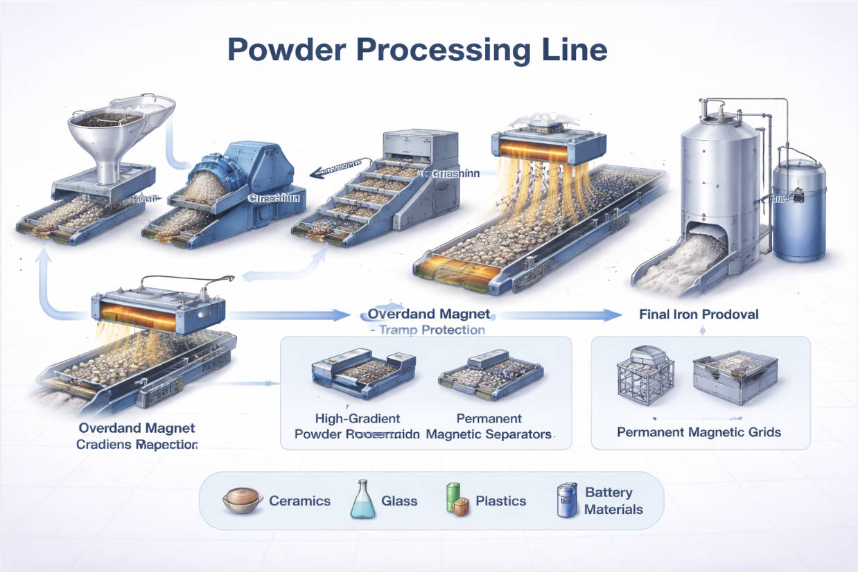 Powder Magnetic Separation Line Layout