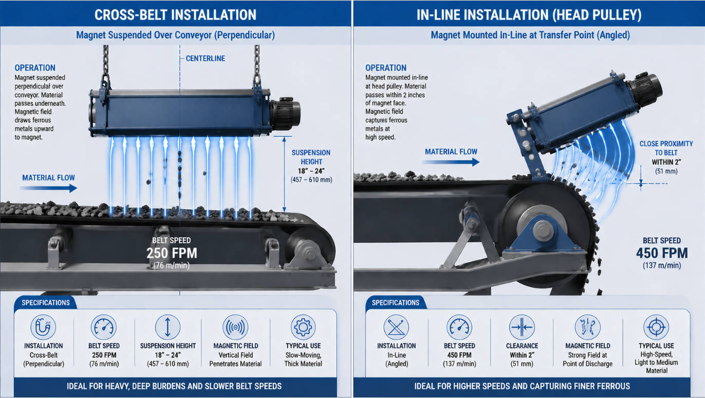 Crossbelt vs Inline Installation Configuration Comparison