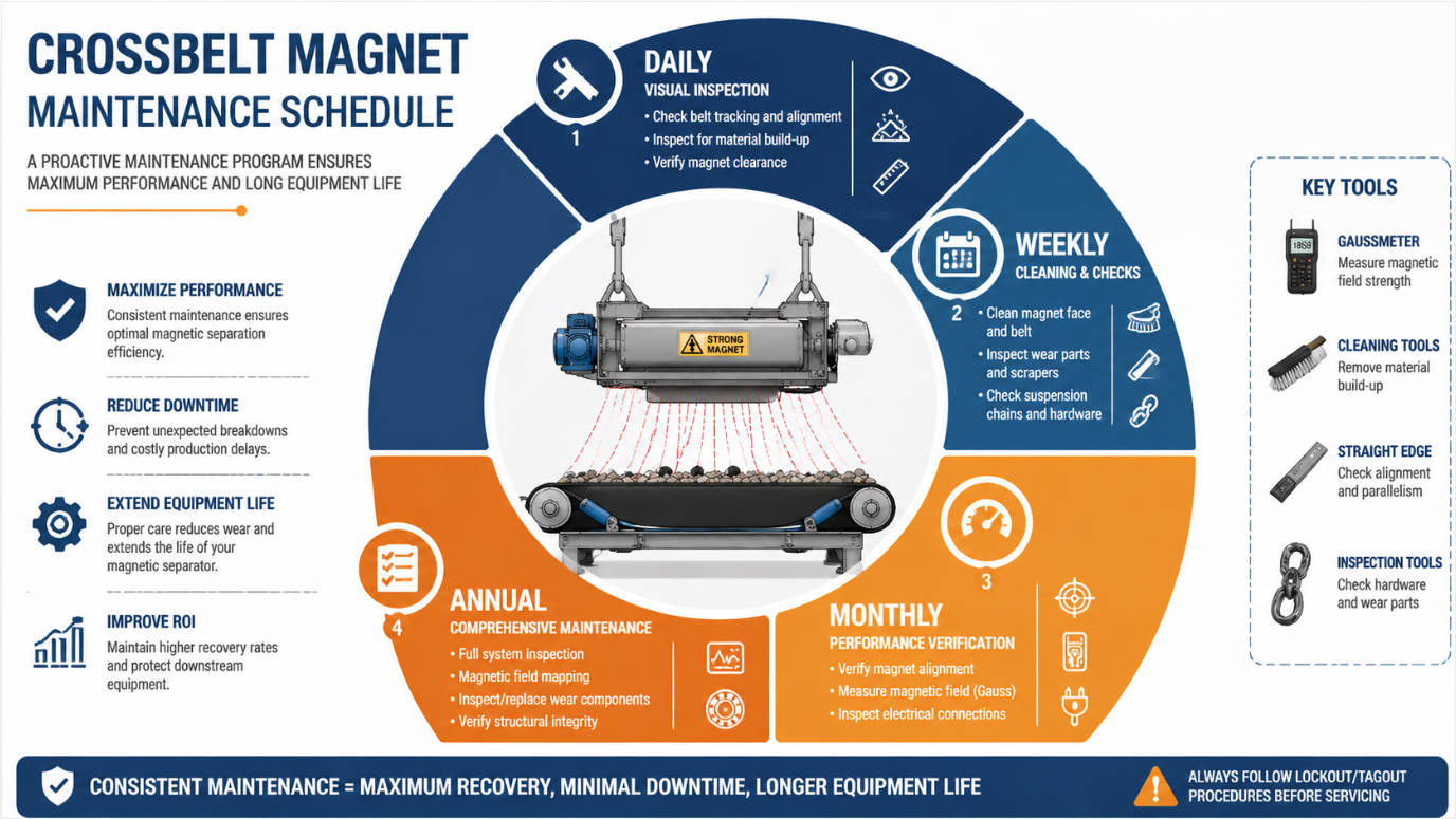 Magnetic Separator Maintenance Schedule Infographic