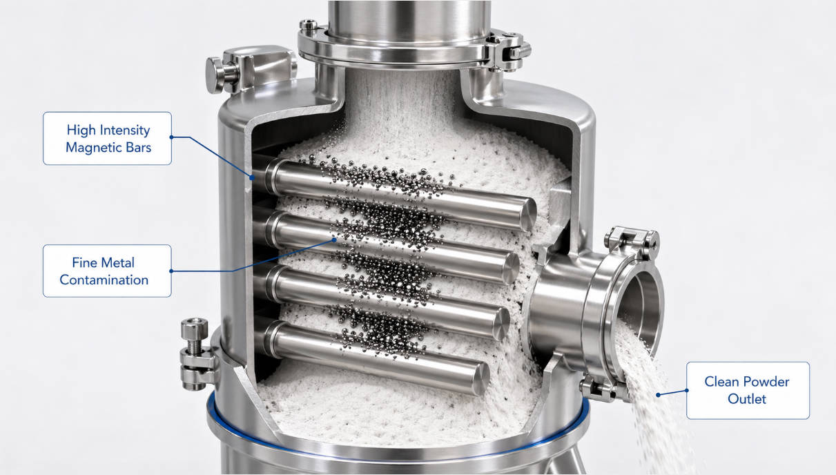 Inside A Powder Magnetic Separator