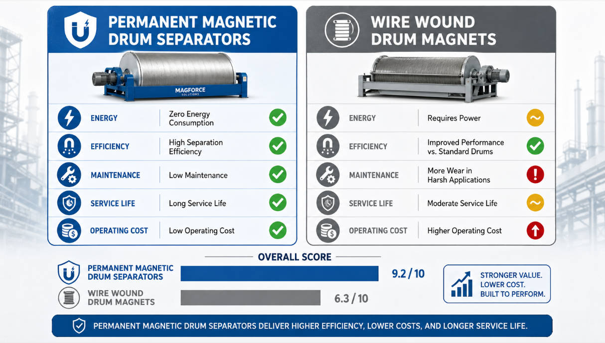Permanent Versus Wire Wound Drum Magnet Performance