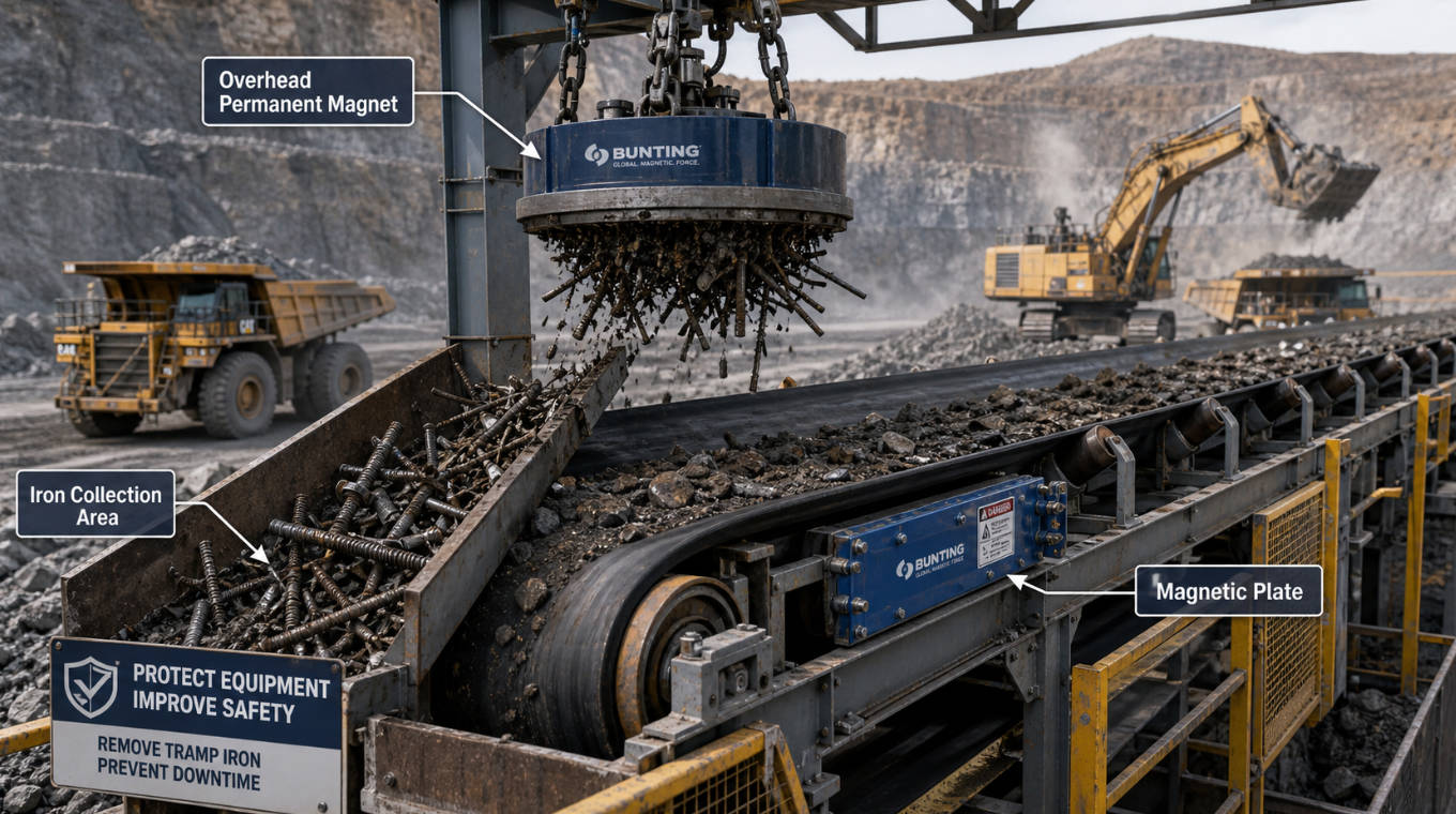 Mining Conveyor Tramp Iron Removal System