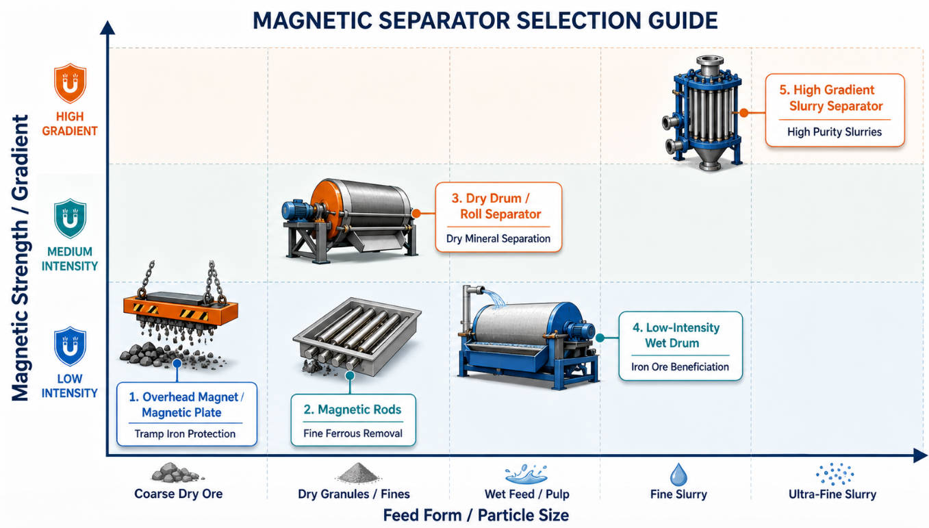 Magnetic Separator Type Comparison Chart