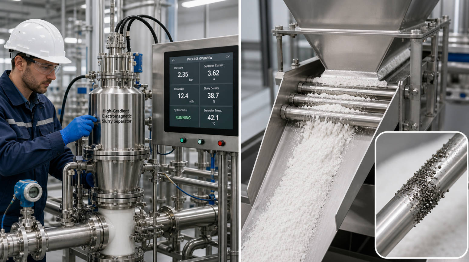 Purified Ceramic Slurry And Powder Iron Removal