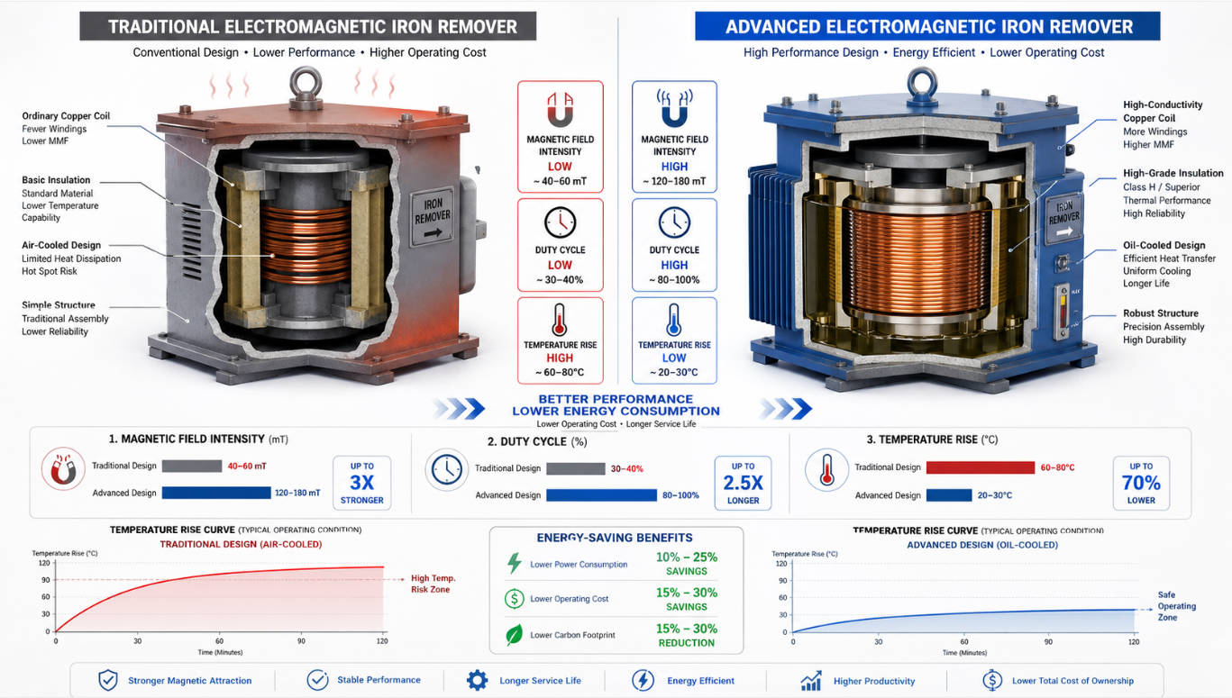 Electromagnetic Iron Remover Technical Structure Comparison