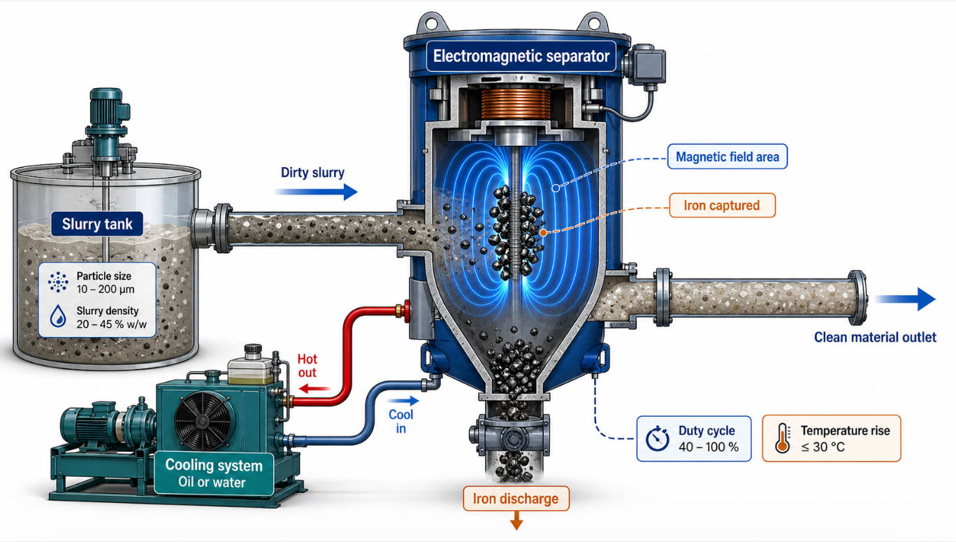 Electromagnetic Iron Remover Process Flow