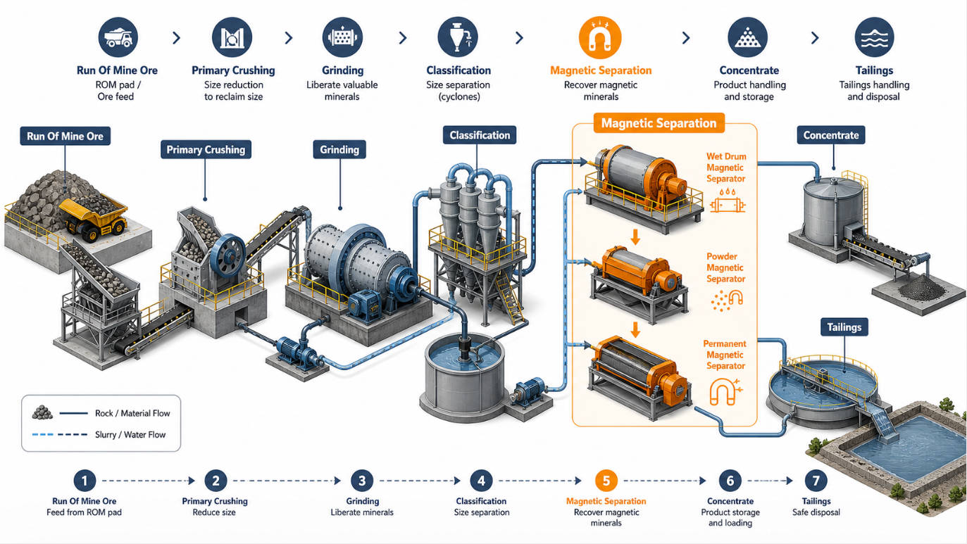 Magnetic Separation Mining Flowsheet