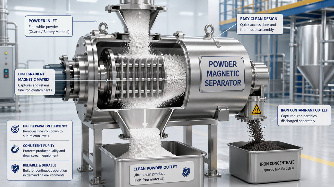 Powder Magnetic Separator For High Purity Powders