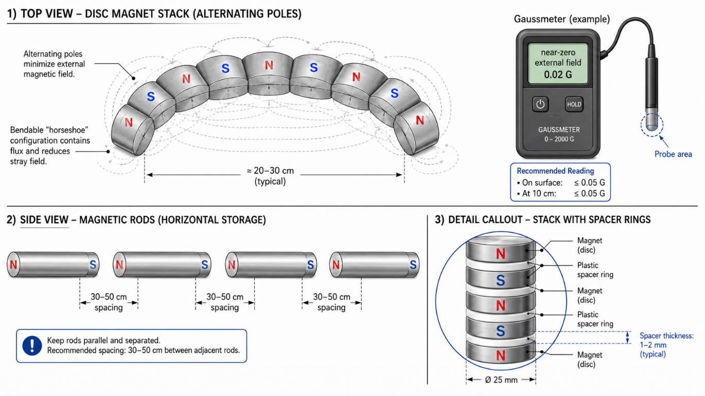 Optimal Magnetic Pole Orientation Storage Layout