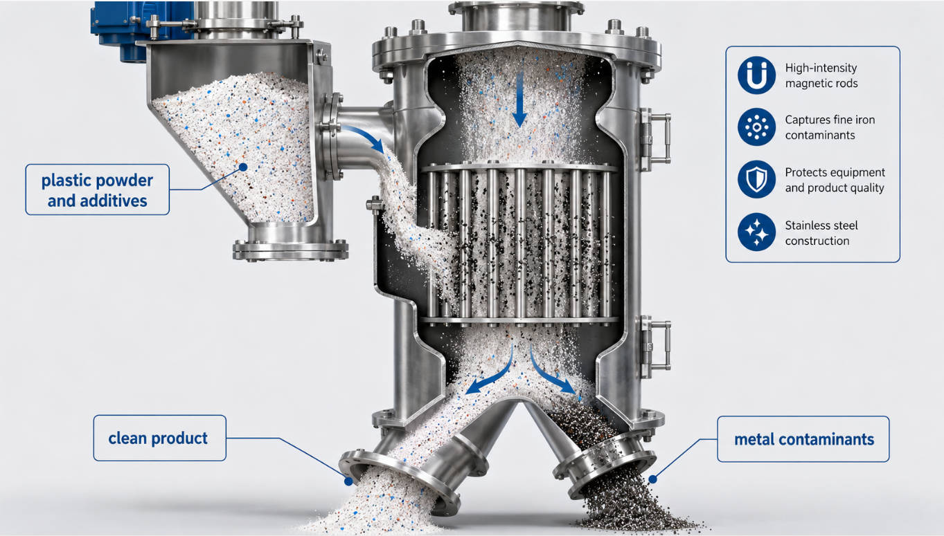 Powder Magnetic Separator For Plastic Powders