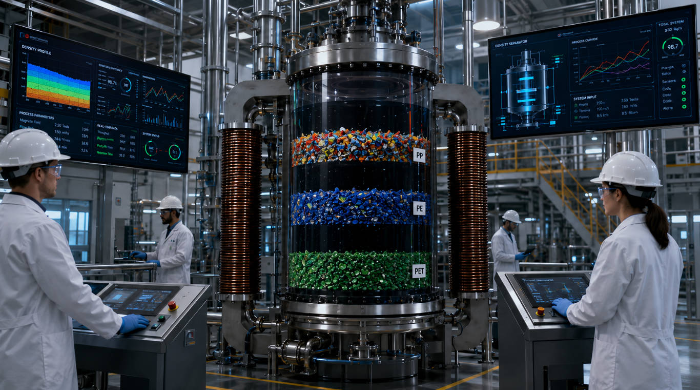 Magnetic Density Separation Pilot Plant For Plastics