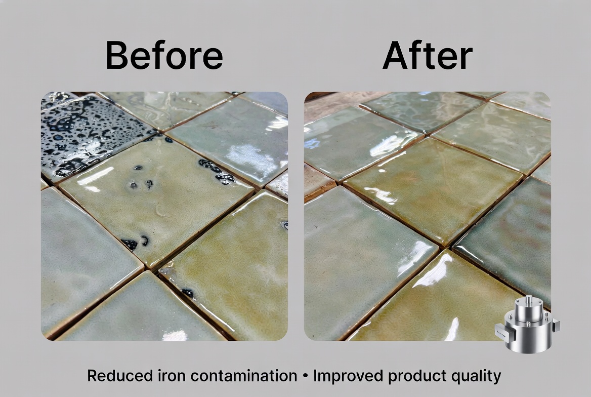 Ceramic Slurry Magnetic Trap Before And After