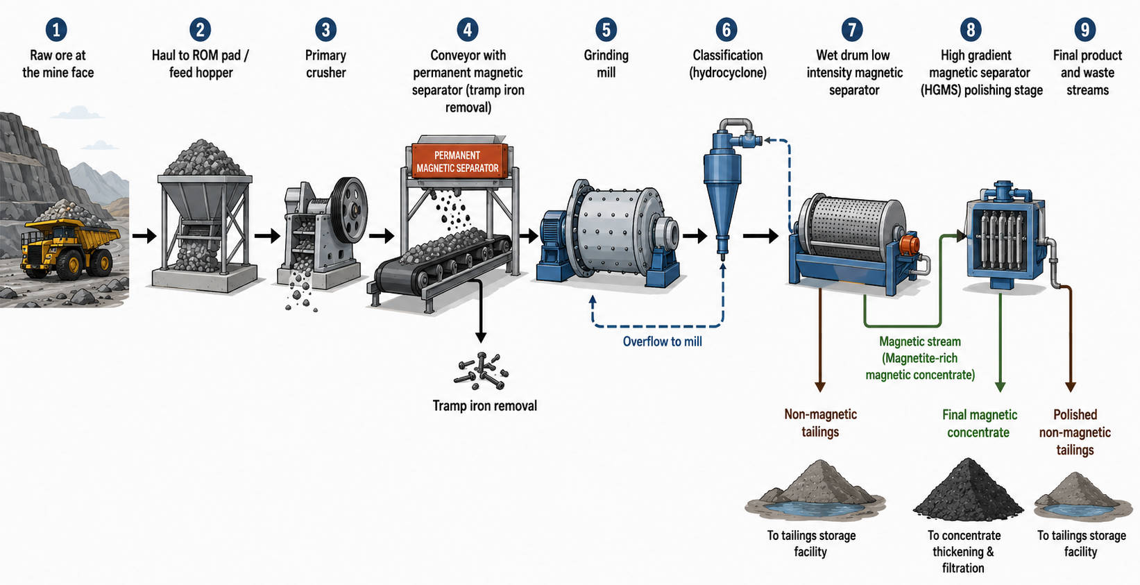 Magnetic Separation Plant Flowsheet