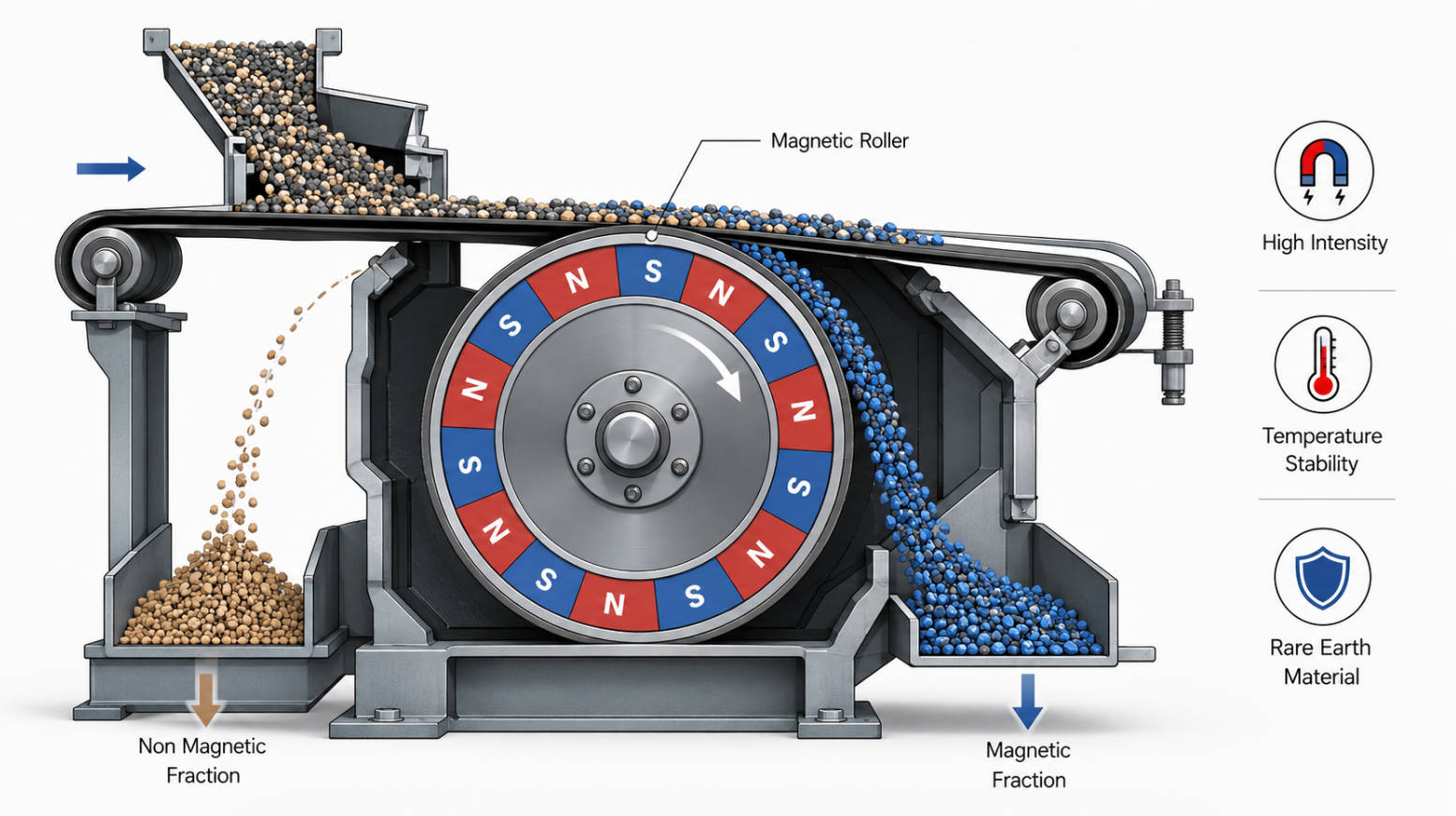 Magnetic Roller Separator Technical Cutaway