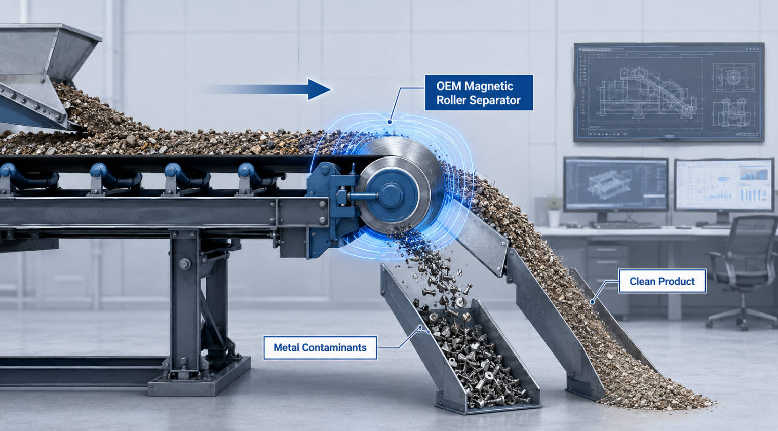 Magnetic Roller Separator Process Line With OEM Partner