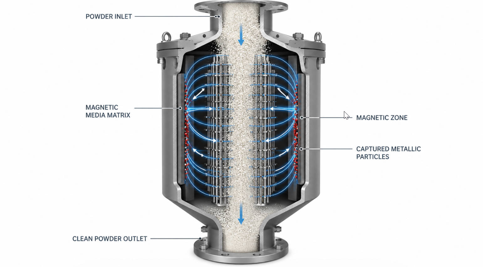 Powder Magnetic Separator Cross Section Diagram
