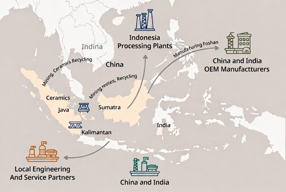 Indonesia Magnetic Roller Separator Supply Chain Map