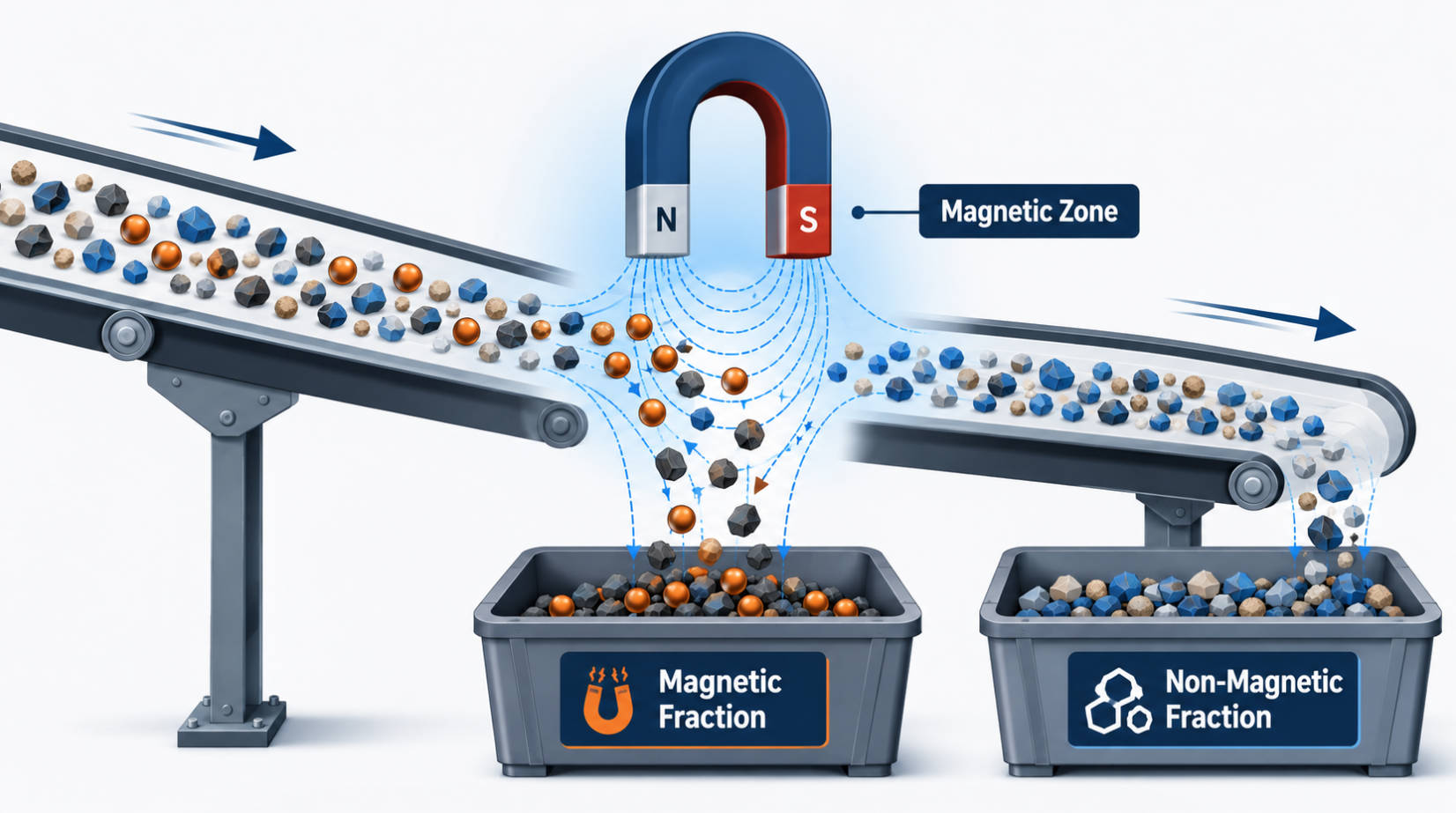 Magnetic Separation Fundamentals Diagram