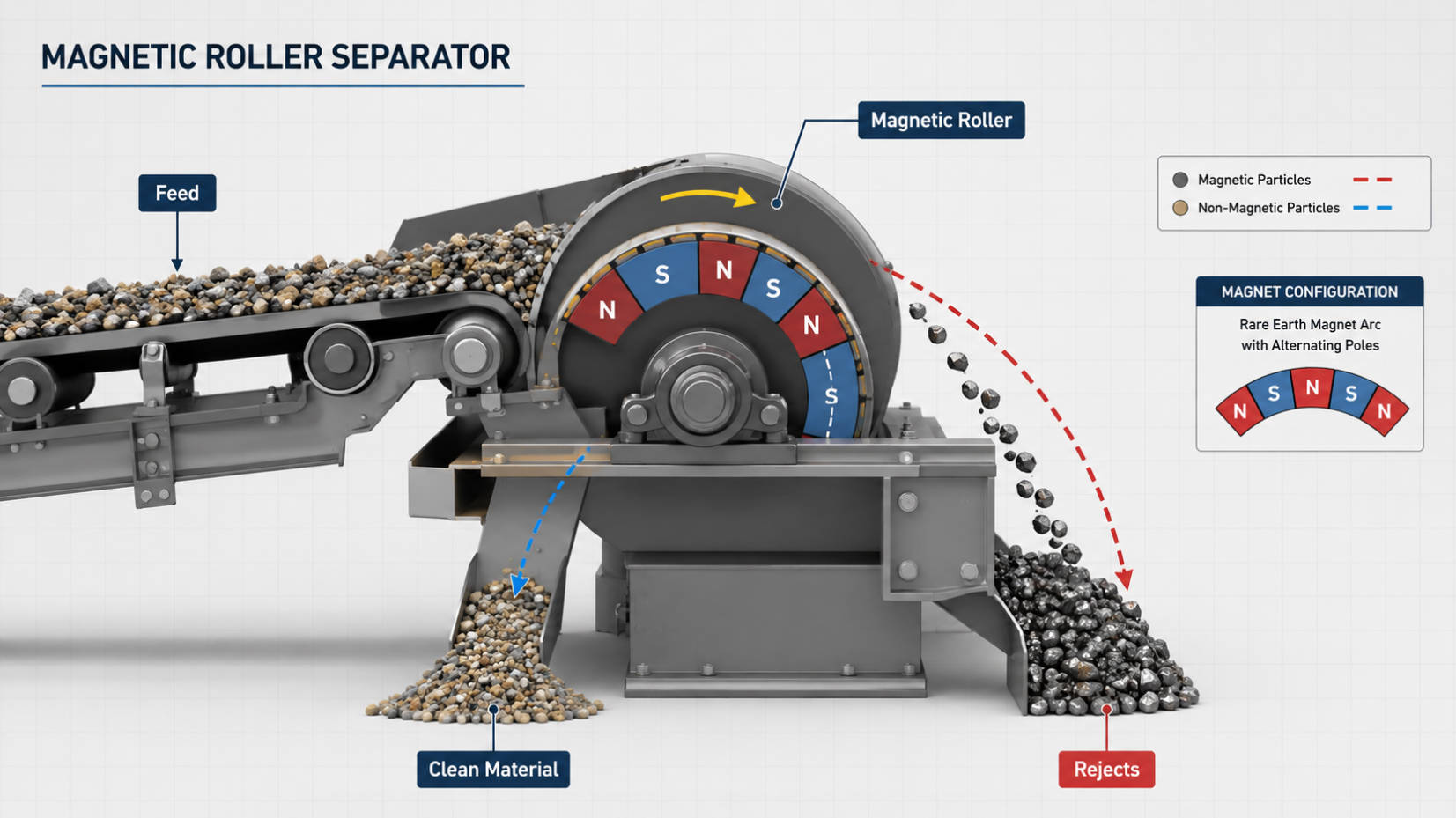 Magnetic Roller Separator Working Principle