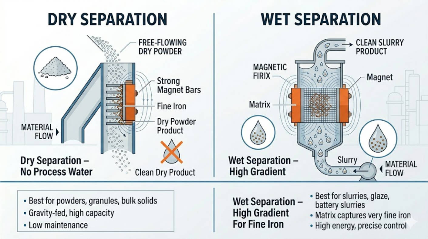 Dry And Wet Magnetic Separation Comparison