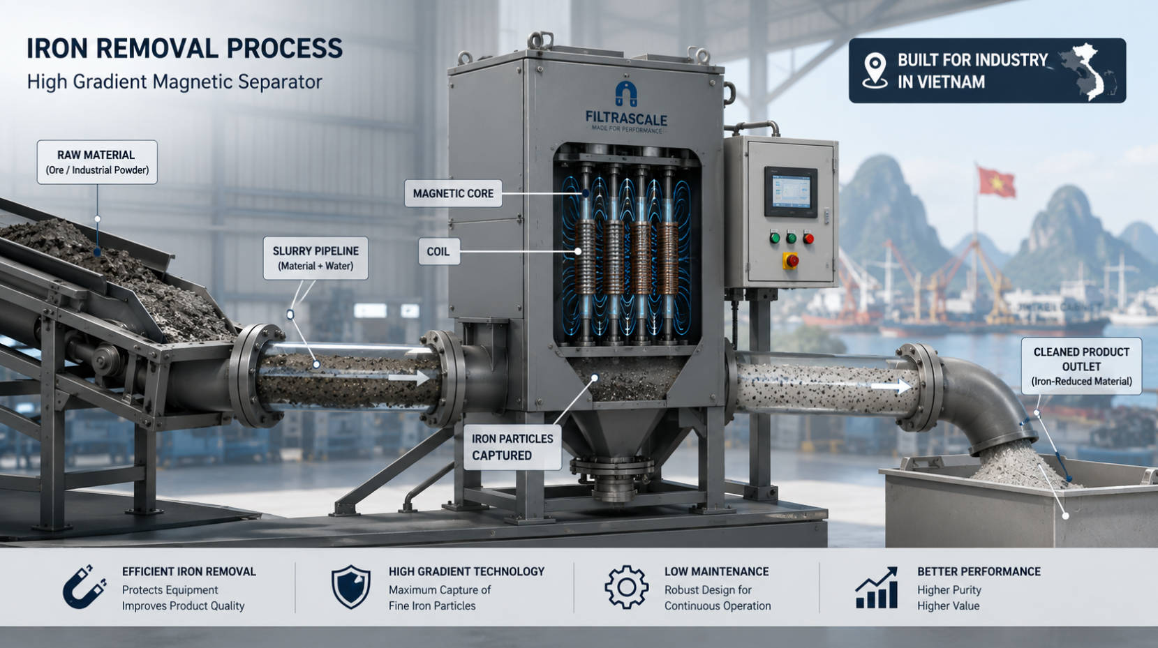 Iron Separator Process Flow For Vietnam Plants