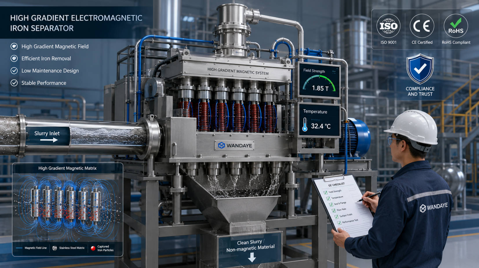 High Gradient Iron Separator Quality Inspection