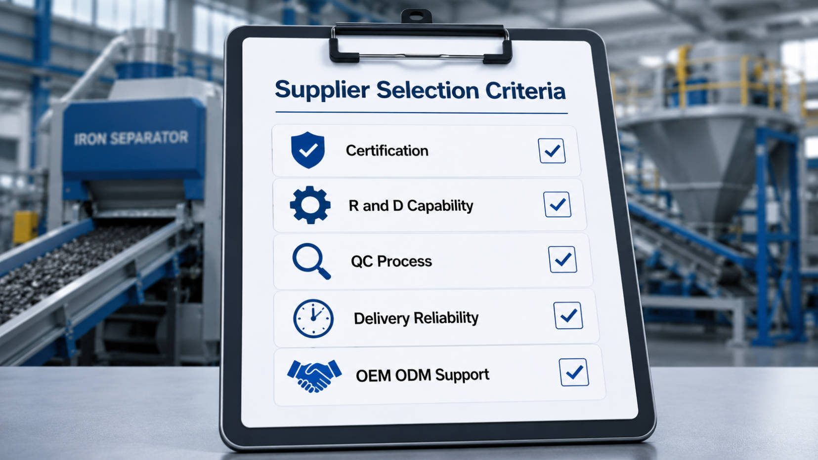 Iron Separator Supplier Evaluation Checklist