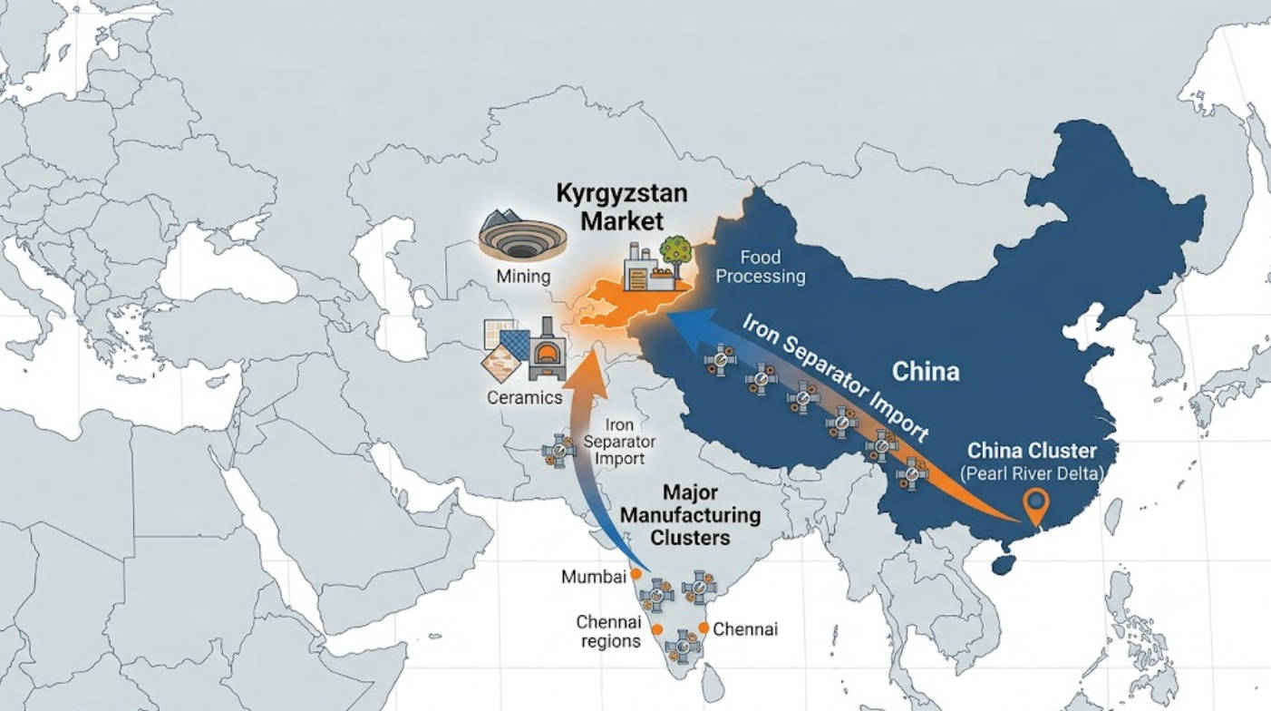 Kyrgyzstan Iron Separator Sourcing Map