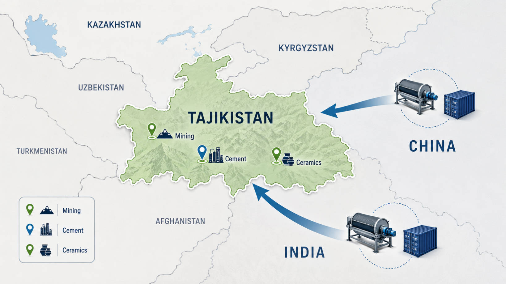 Tajikistan Iron Separator Supply Chain Map